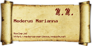 Mederus Marianna névjegykártya